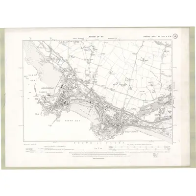 1909 Map of Ayrshire Sheet XVI.NW & SW, 1911 Print