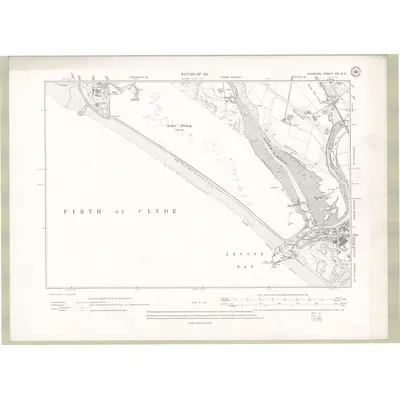 1908 Map of Ayrshire Sheet XVI.SE, 1911 Print