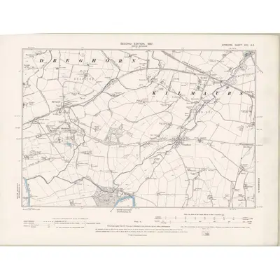 1895 Map of Ayrshire Sheet XVII.SE, 1897 Print