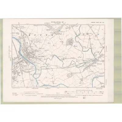 1895 Map of Ayrshire Sheet XVII.SW, 1897 Print