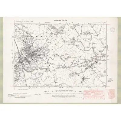 1938 Map of Ayrshire Sheet XVII.SW, 1947 Print