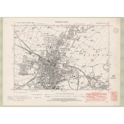 1938 Map of Ayrshire Sheet XVIII.SW, 1948 Print