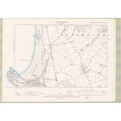 1895 Map of Ayrshire Sheet XXI.SE & XXII.SW, 1897 Print