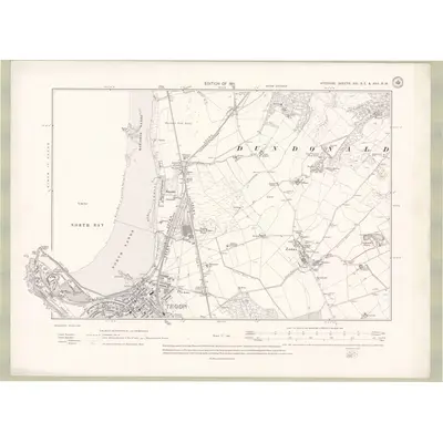 1908 Map of Ayrshire Sheet XXI.SE & XXII.SW, 1911 Print