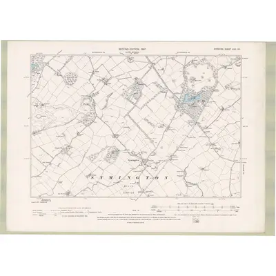 1895 Map of Ayrshire Sheet XXII.SE, 1897 Print