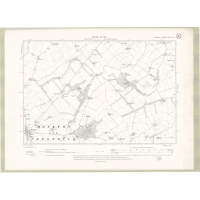 1908 Map of Ayrshire Sheet XXVII.NE, 1910 Print