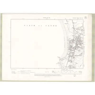 1908 Map of Ayrshire Sheet XXVII.SW, 1911 Print