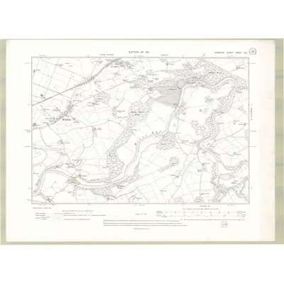1908 Map of Ayrshire Sheet XXXIII.NE, 1911 Print