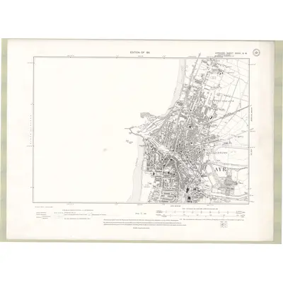 1908 Map of Ayrshire Sheet XXXIII.NW, 1911 Print