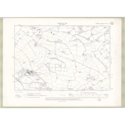 1908 Map of Ayrshire Sheet XXXIII.SE, 1910 Print