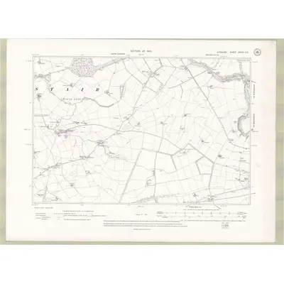 1908 Map of Ayrshire Sheet XXXIV.NE, 1910 Print