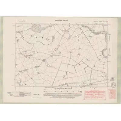 1908 Map of Ayrshire Sheet XXXIV.NE, 1949 Print
