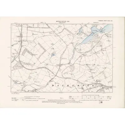 1894 Map of Ayrshire Sheet XXXIX.NE, 1896 Print
