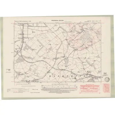 1946 Map of Ayrshire Sheet XXXIX.NE, 1949 Print