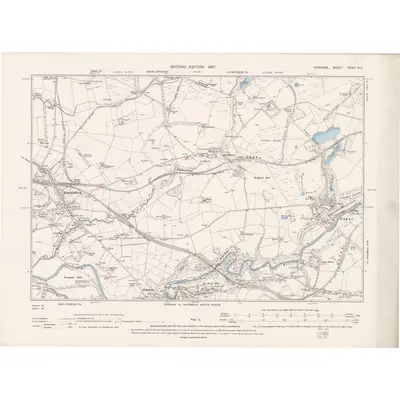 1895 Map of Ayrshire Sheet XXXV.NE, 1897 Print