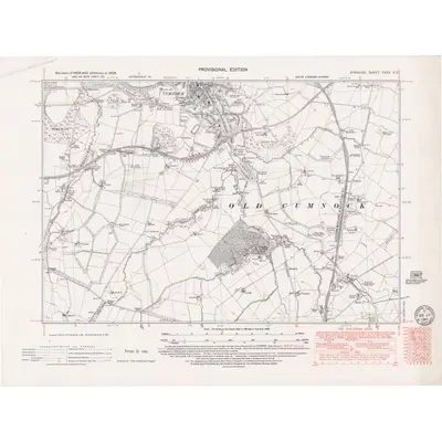 1938 Map of Ayrshire Sheet XXXV.SE, 1949 Print