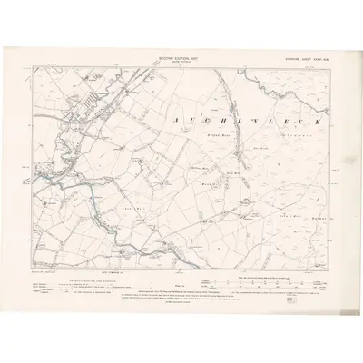 1895 Map of Ayrshire Sheet XXXVI.NW, 1897 Print