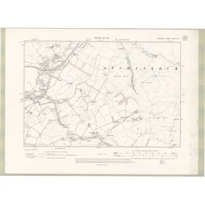 1908 Map of Ayrshire Sheet XXXVI.NW, 1911 Print