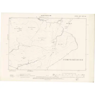 1894 Map of Ayrshire Sheet XXXVII.SW, 1898 Print
