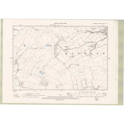 1894 Map of Ayrshire Sheet XXXVIII.SE, 1896 Print