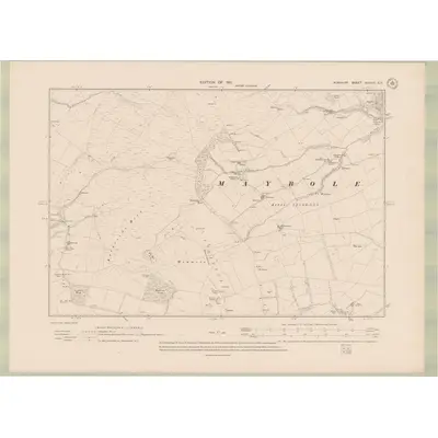 1907 Map of Ayrshire Sheet XXXVIII.SE, 1911 Print