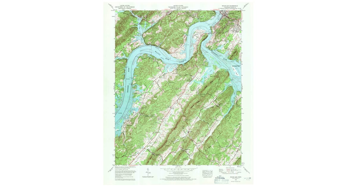 1968 Map of Bacon Gap, Roane County, TN — High-Res | Pastmaps