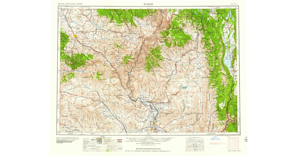 1959 Map of Baker, Baker County, OR — High-Res, 1959 Print #2 | Pastmaps