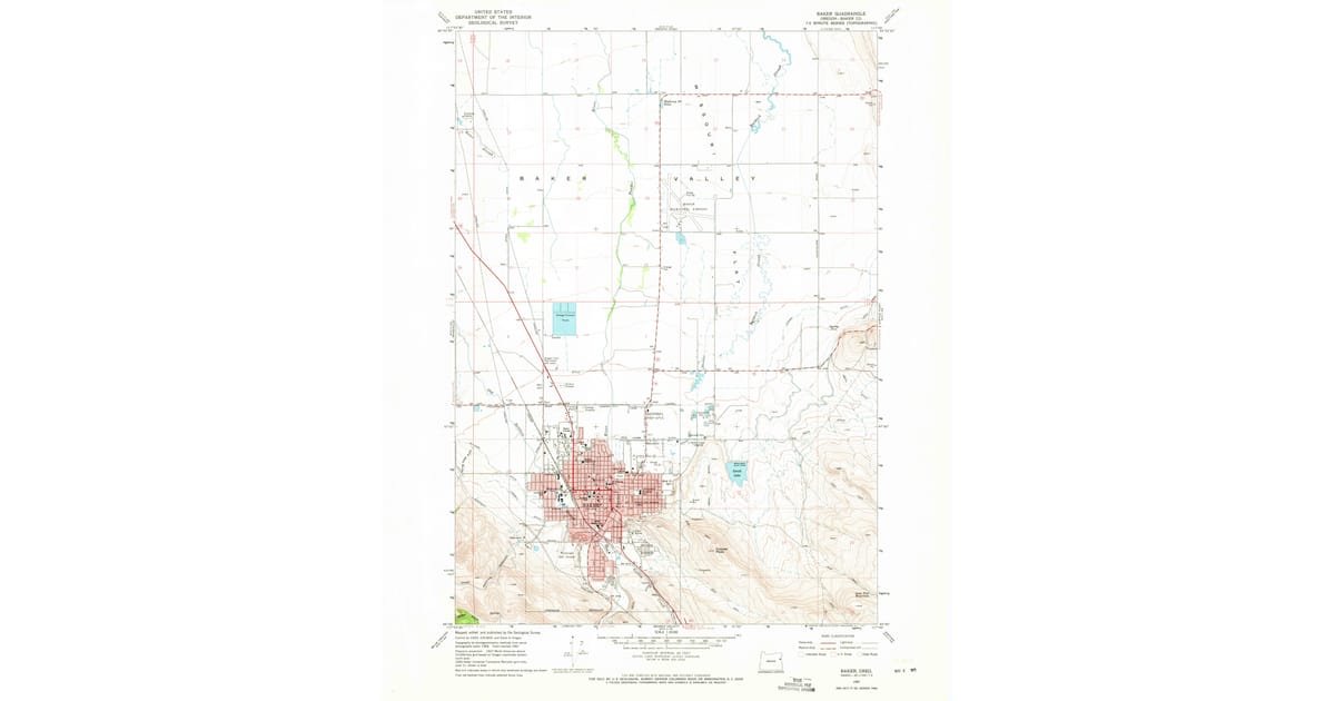 1967 Map of Baker, Baker County, OR — High-Res | Pastmaps