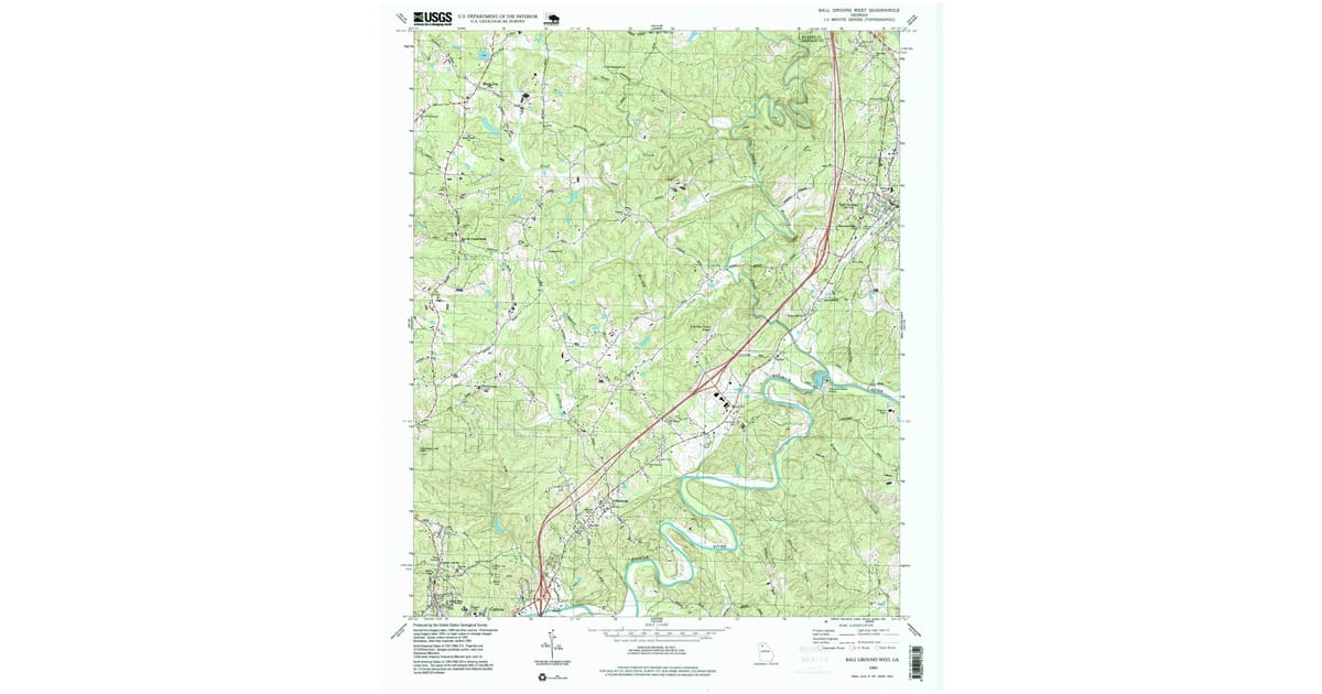 1997 Map of Ball Ground West, Canton, GA — High-Res | Pastmaps