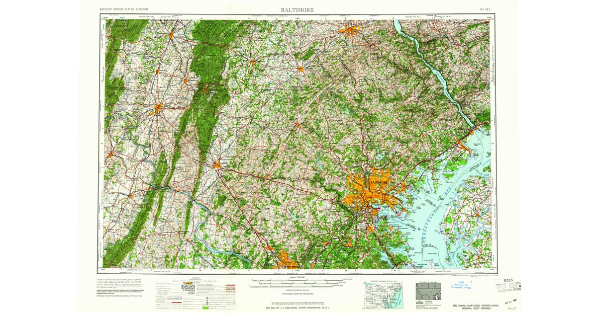 1960s Maps of Mount Lena MD - Baltimore Baltimore County Md Usgs Topo 1961 Og 1200x630