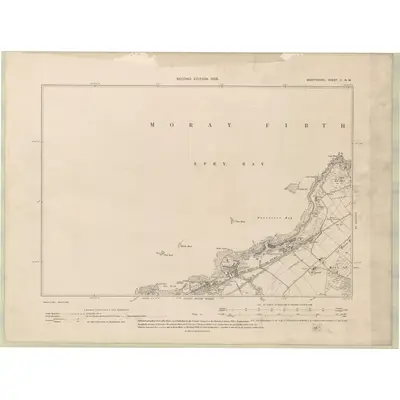 1902 Map of Banffshire Sheet II.NW, 1905 Print
