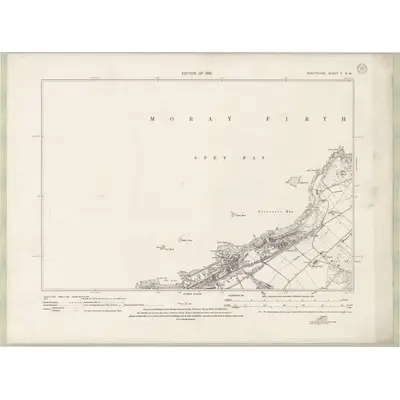 1928 Map of Banffshire Sheet II.NW, 1931 Print