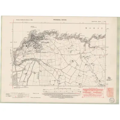 1938 Map of Banffshire Sheet V.SW, 1950 Print