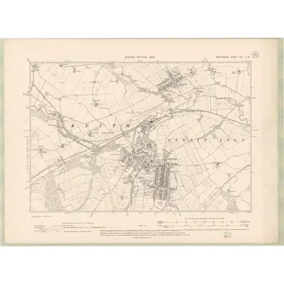 1902 Map of Banffshire Sheet XIV.SW, 1905 Print