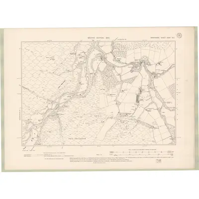 1900 Map of Banffshire Sheet XXXV.NE, 1905 Print