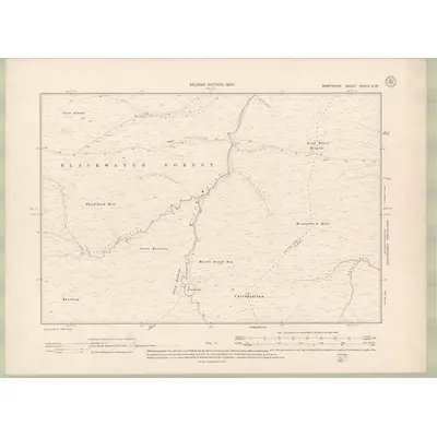 1900 Map of Banffshire Sheet XXXVII.SW, 1905 Print