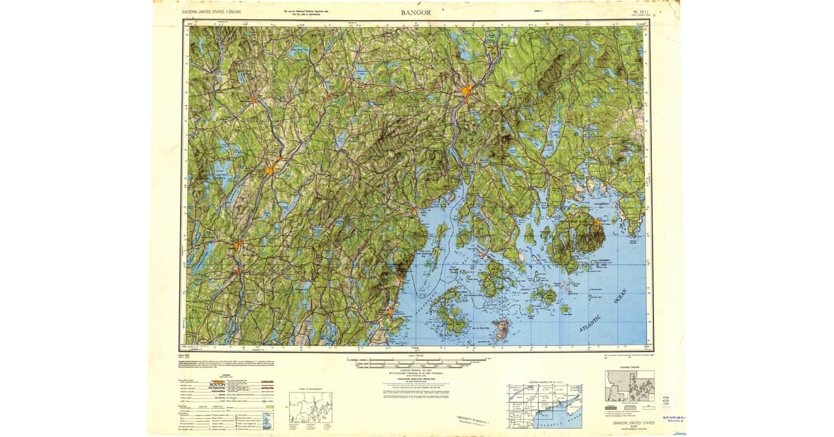 1940s Maps of Etna ME Pastmaps - Bangor Penobscot County Me Usgs Topo 1948 Og 1200x630 