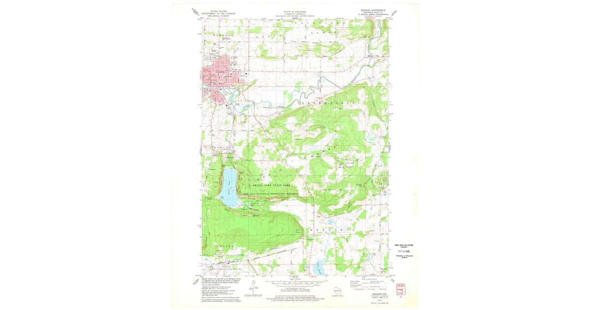 1975 Map of Baraboo, WI — High-Res | Pastmaps