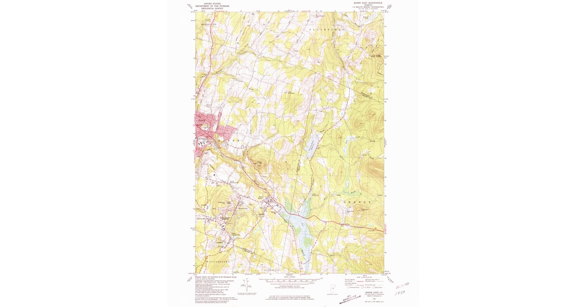 1981 Map of Barre East, Barre, VT — High-Res | Pastmaps