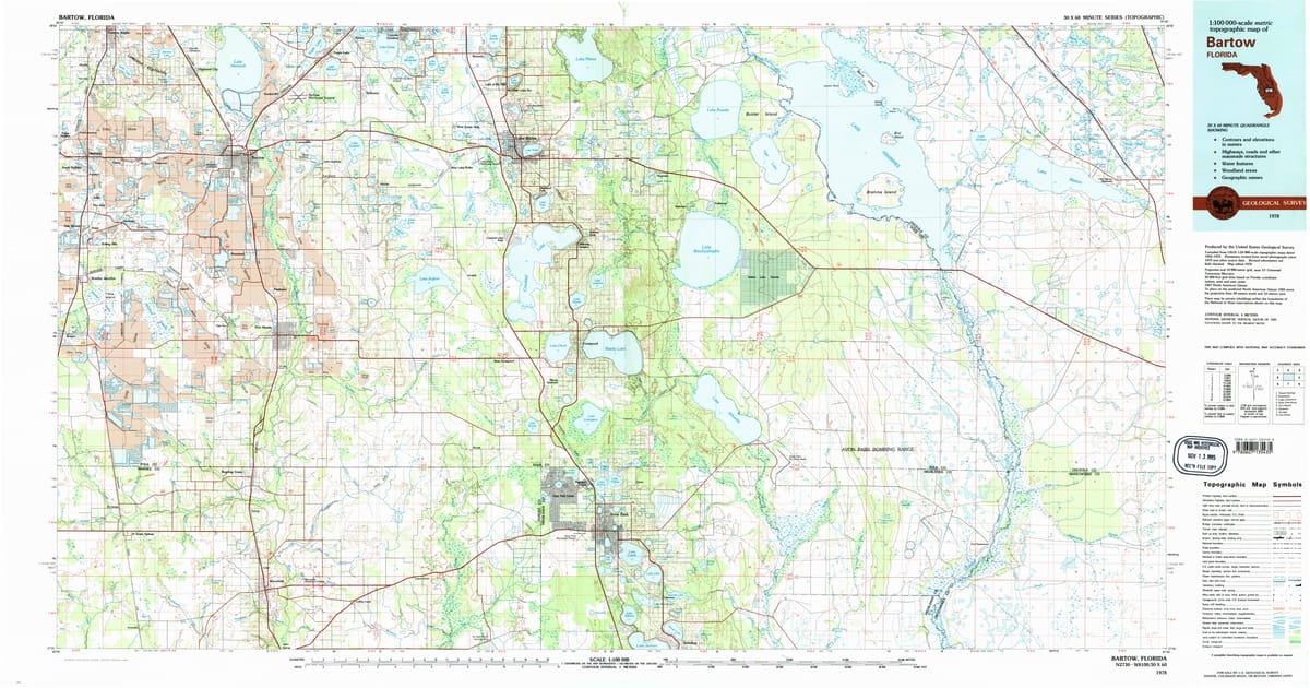 1970s Maps of Highland Park FL - Bartow Polk County Fl Usgs Topo 1978 P1980 Og 1200x630 