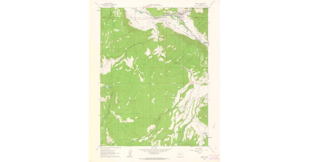 1961 Map of Basalt, CO — High-Res | Pastmaps