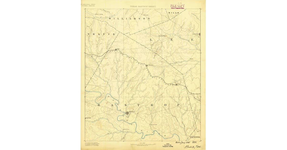 1800s 19th Century Maps of Beaukiss - Bastrop Bastrop County Tx Usgs Topo 1885 Og 1200x630