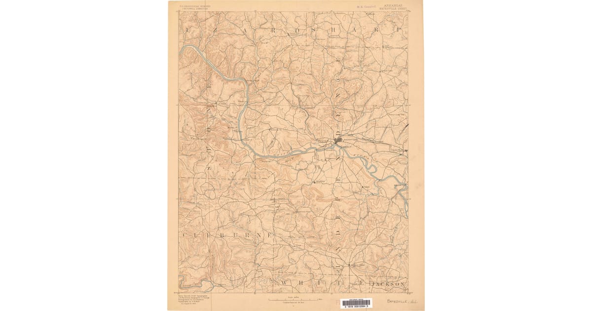Old Maps of Cushman AR for Metal - Batesville Independence County Ar Usgs Topo 1890 Og 1200x630 