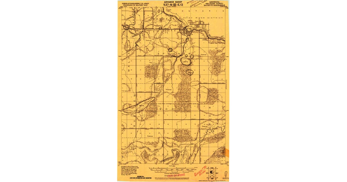 1900s 20th Century Maps of Baudette - Baudette Lake Of The Woods County Mn Usgs Topo 1921 Og 1200x630 