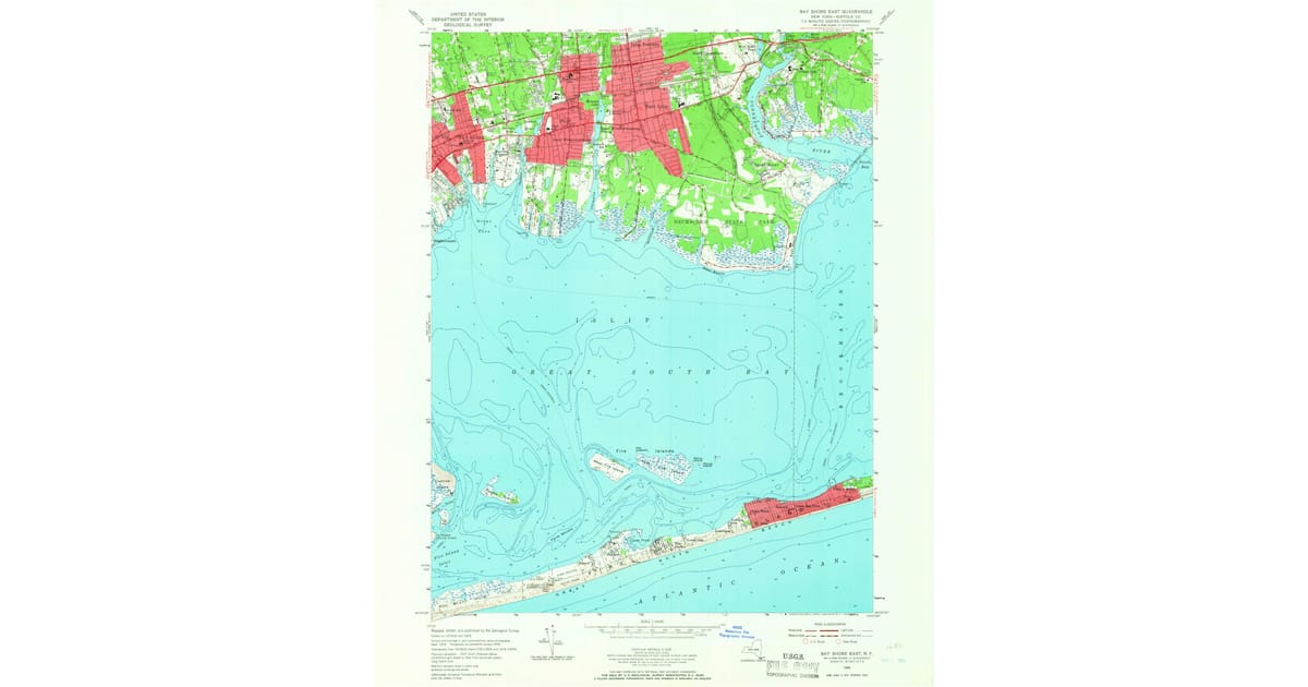 1955 Map of Bay Shore East, Suffolk County, NY — High-Res | Pastmaps