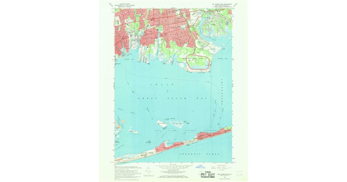 1967 Map of Bay Shore East, Brookhaven, NY — High-Res | Pastmaps