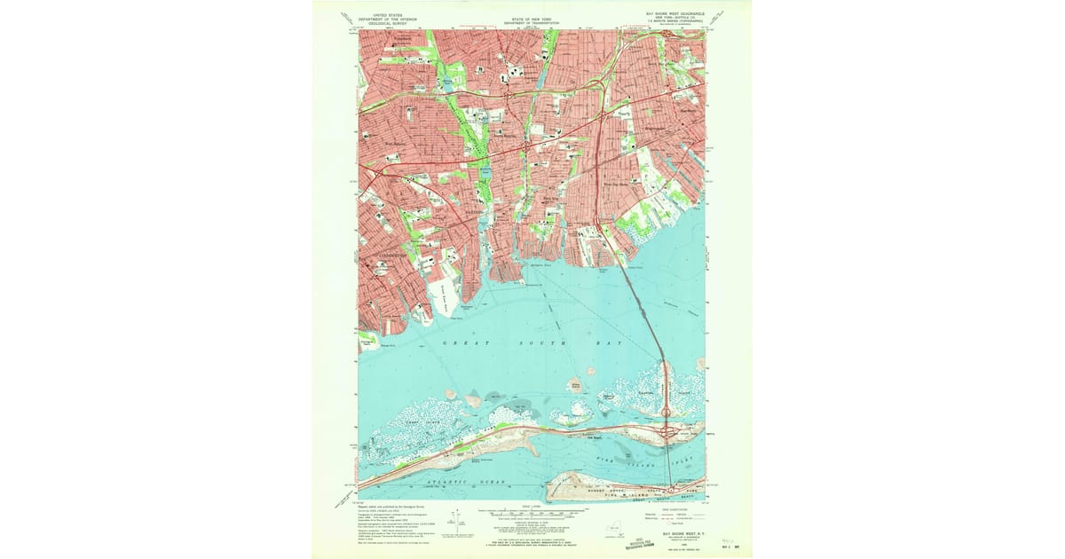 1969 Map of Bay Shore West, Suffolk County, NY — High-Res | Pastmaps