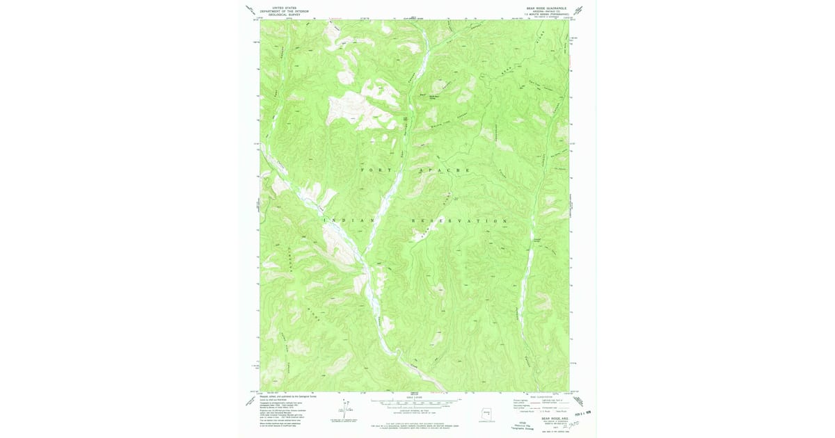 Bear Ridge Map 1977 Map of Bear Ridge, Navajo County, AZ — High-Res | Pastmaps