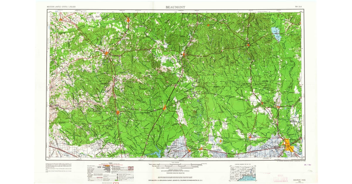 Old Maps of Point Blank TX for - Beaumont Jefferson County Tx Usgs Topo 1954 P1964 Og 1200x630