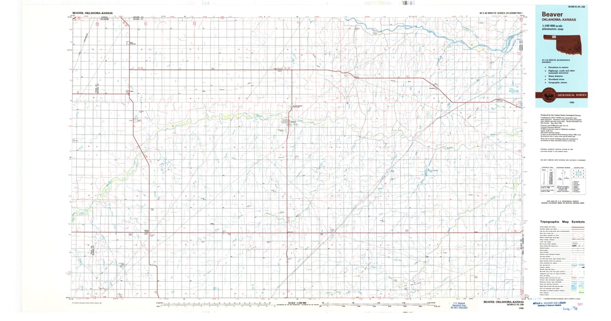 1986 Map of Beaver, OK — High-Res | Pastmaps